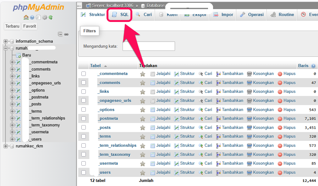 Cara Mengganti Domain A Menjadi Domain B Lewat PhpMyadmin Cpanel